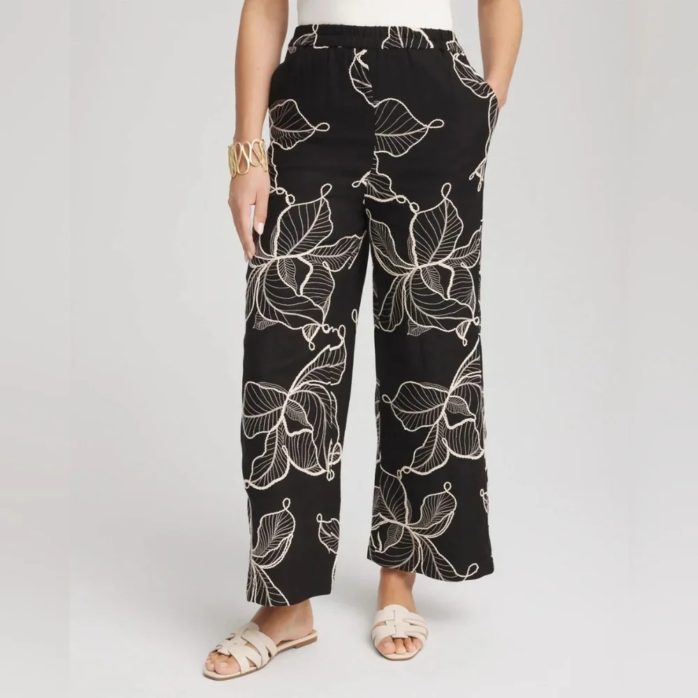 NWT Chicos Wide Leg Cropped Pants Size 1R - Picture 1 of 5